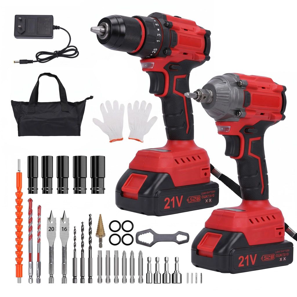 21V Akku-Schlagbohrschrauber Schlagschrauber-Set, 350N und Produktbild 