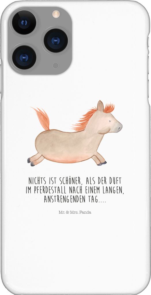 Mr. & Mrs. Panda Iphone 11 Pro Handyhülle Pferd Springen - Weiß - Geschenk, Reiten, Handy Case, Premium Kunststoff, Stall, Pferde, Pony, Pferdest...