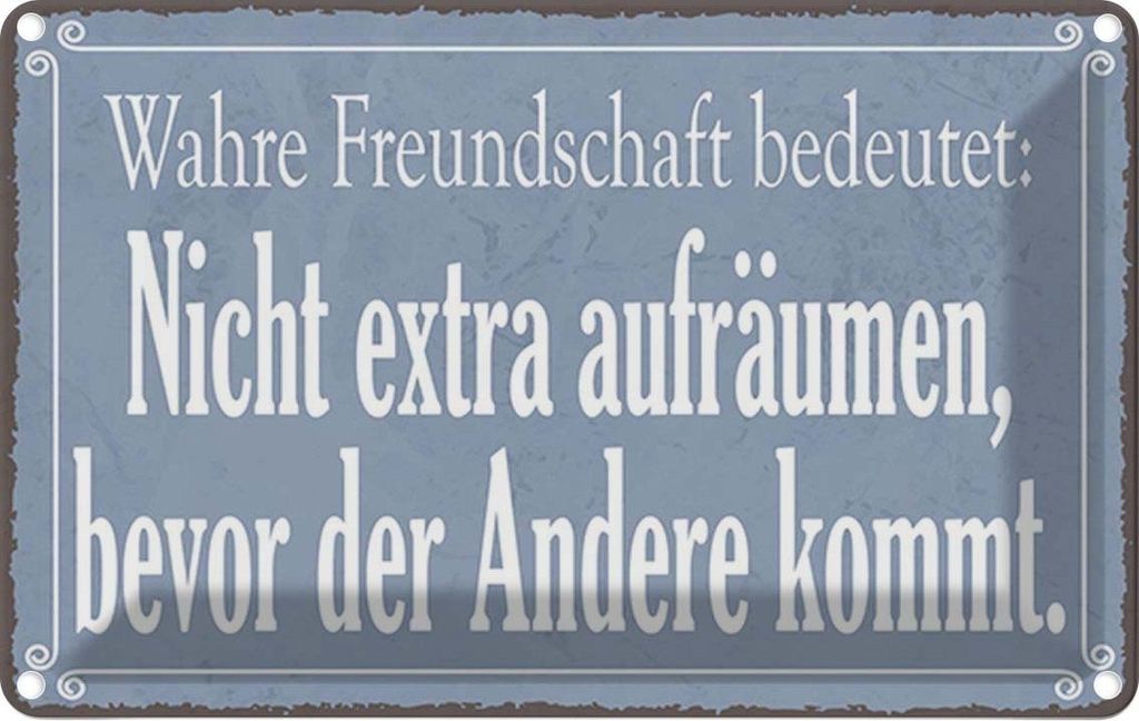 vianmo Blechschild 12x18 cm wahre Freundschaft bedeutet Familie Freunde