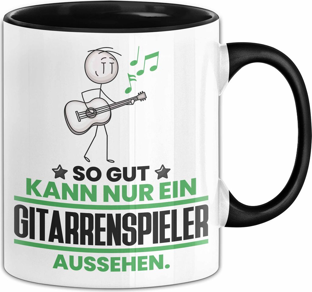 Gitarrenspieler Geschenk Tasse So Gut Kann Nur Ein Gitarrenspieler Aussehen Geschenkidee Kaffee-Becher (Schwarz)