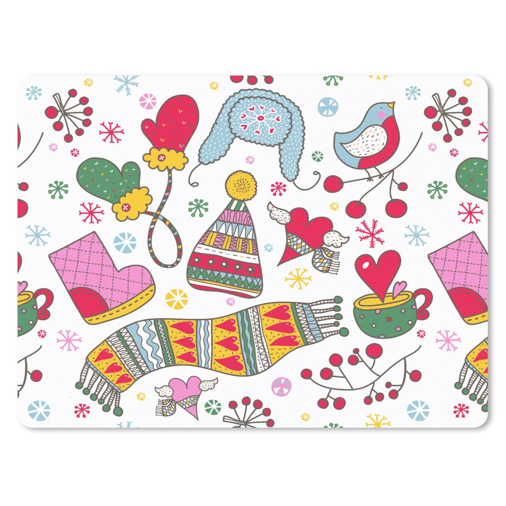 MuchoWow Mauspad Mousepad Muster - Winter - Weihnachten 40x30 cm - Mousepads - Maus Mat - Pad - Mausunterlage - Anti Rutsch