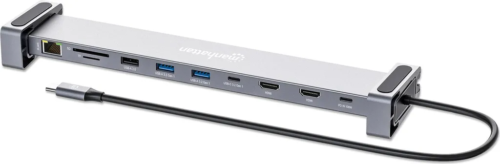 Station d'accueil Manhattan 10-en-1 USB-C PD avec Double HDMI 4K