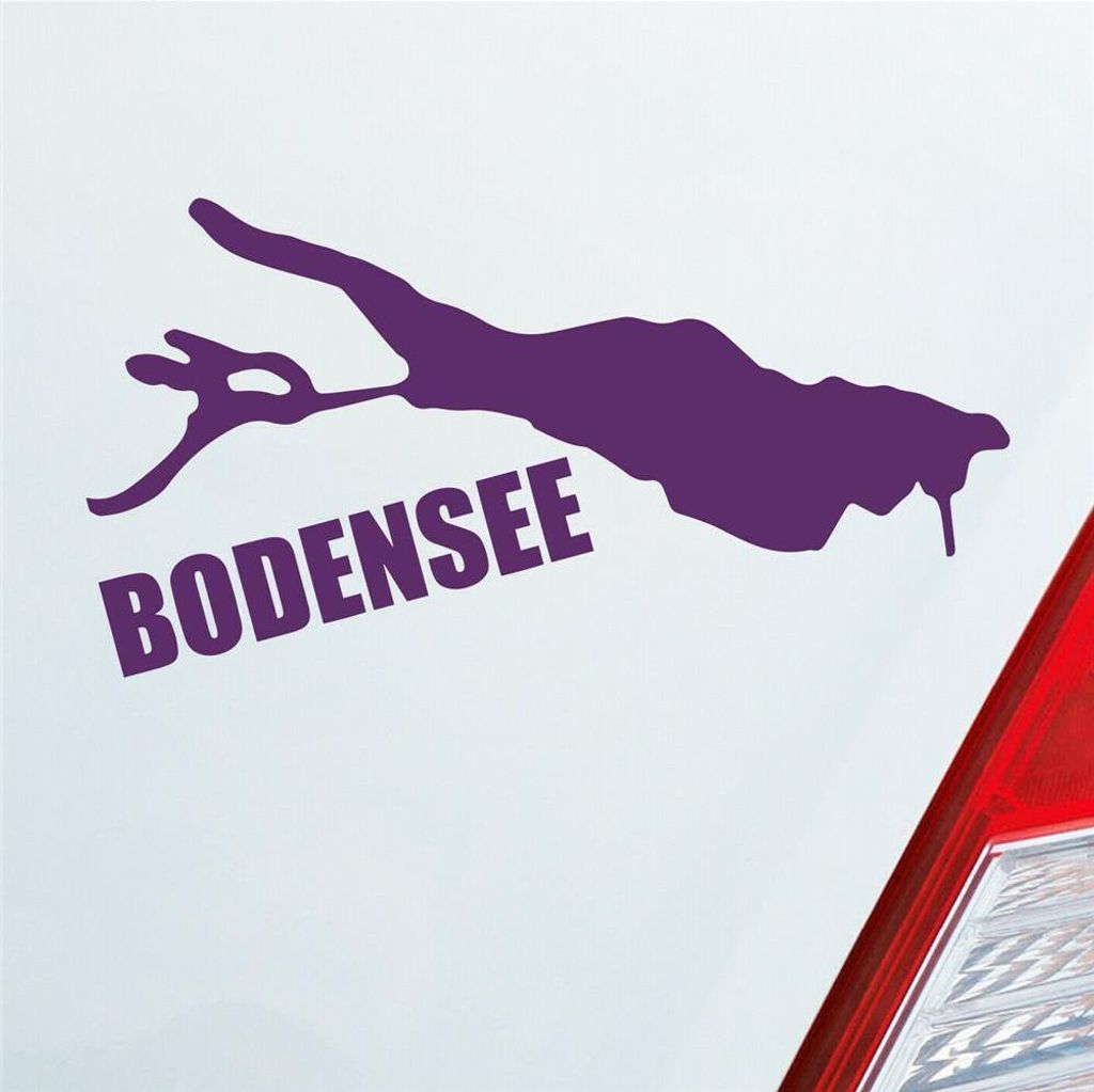 Auto Aufkleber Bodensee See Deutschland Urlaub 10x6 cm Lila Sticker Heckscheibenaufkleber