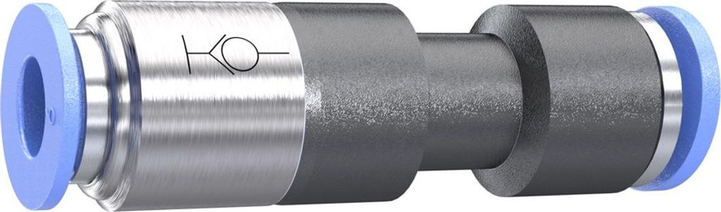 Riegler Gerade Steckverbindung »Blaue Serie« selbstabsper., Schlauch-Ø 10, 61 mm