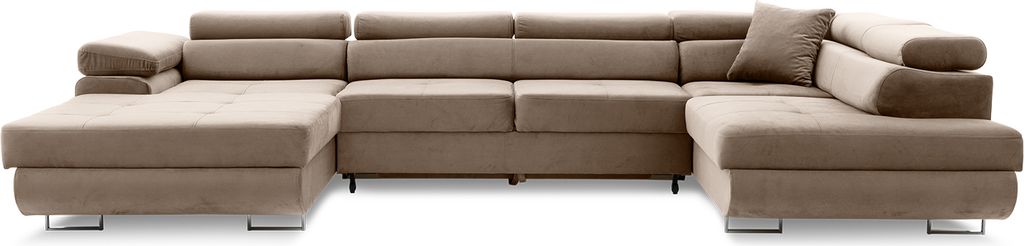 Ecksofa Rigatto II PRO mit verstellbaren Kopfstützen! Modernes Ecksofa mit Schlaffunktion und Bettkasten. PAROS 02 RECHTS