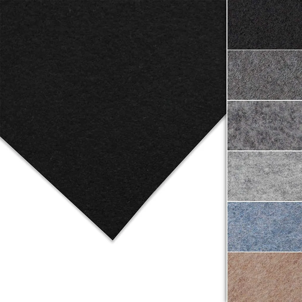 Feltro ad aghi su misura Rivestimenti interni Superflex di alta qualità e flessibilità nero 206x500 cm