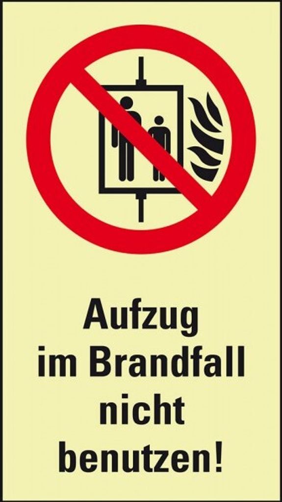 Schild I PERMALIGHT power langnachleuchtend Verb.-Kombischild Aufzug im Brand...