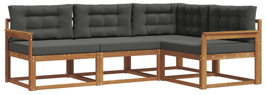 Saisonschlussverkauf -Outdoor-Sofa garnitur moderne - Balkonmöbel/Gartenlounge-Set - robust und langlebig - mit Kissen 4 pcs Natur und Anthrazit -...