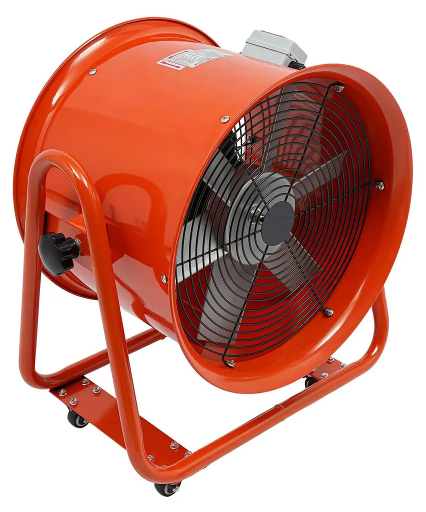 Ventilateur industriel pour extraction d'air grand volume orange 1100 W