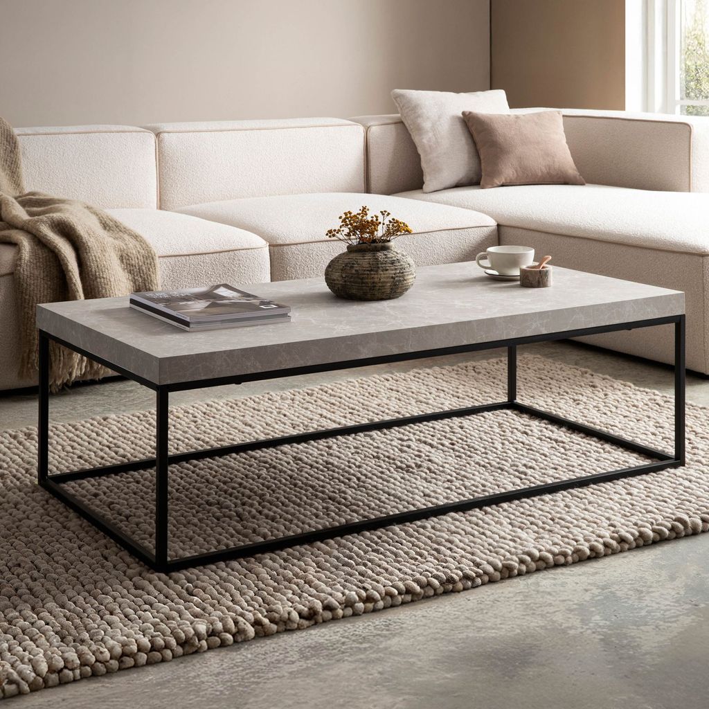 FineBuy Couchtisch 120x60x38 cm Beige Sofatisch Modern Produktbild 