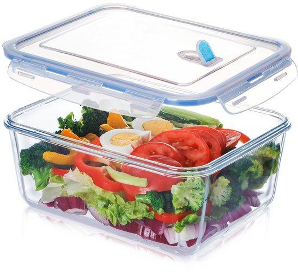 Große 3,3L Glasbehälter mit Deckel, BPA-frei, rechteckig, für Küche, Reisen, Frost, Ofen