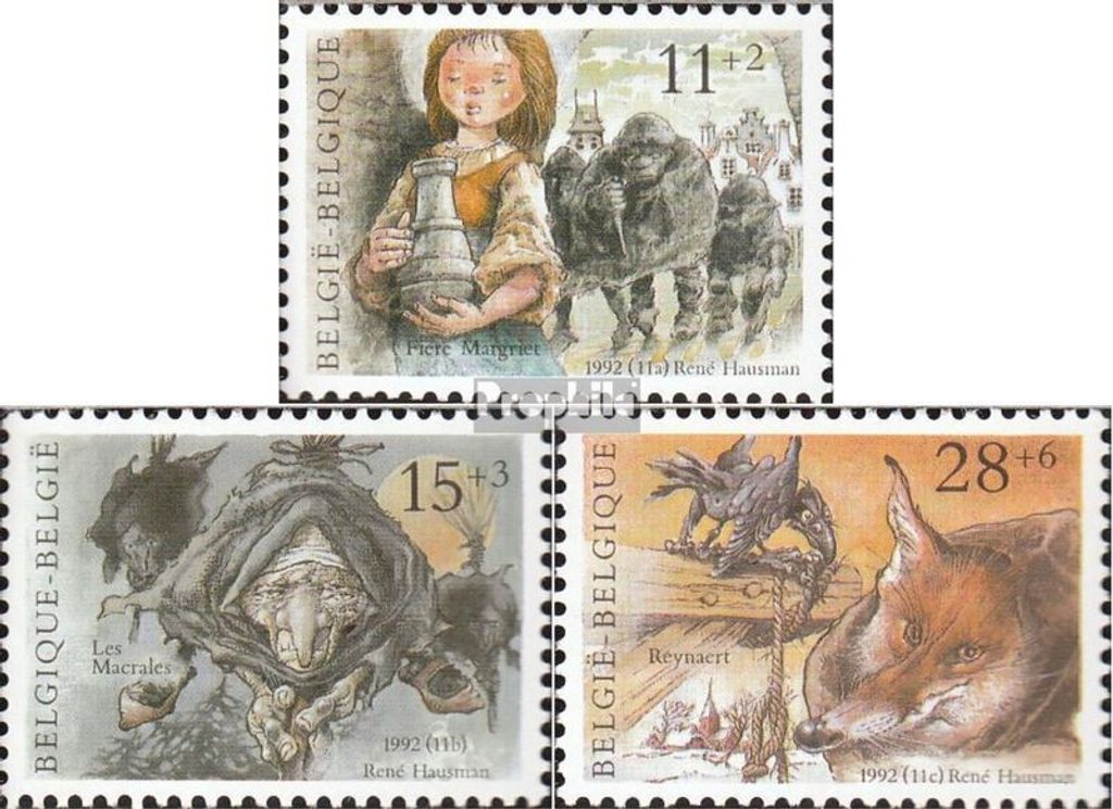 Briefmarken Belgien 1992 Mi 2517-2519 (kompl.Ausg.) gestempelt Legenden und Fabeln