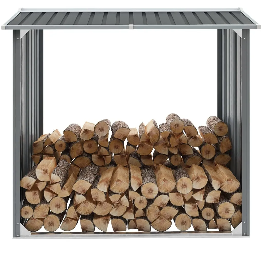 Rangement bois extérieur en métal gris anthracite 172x91x154 cm vidaXL