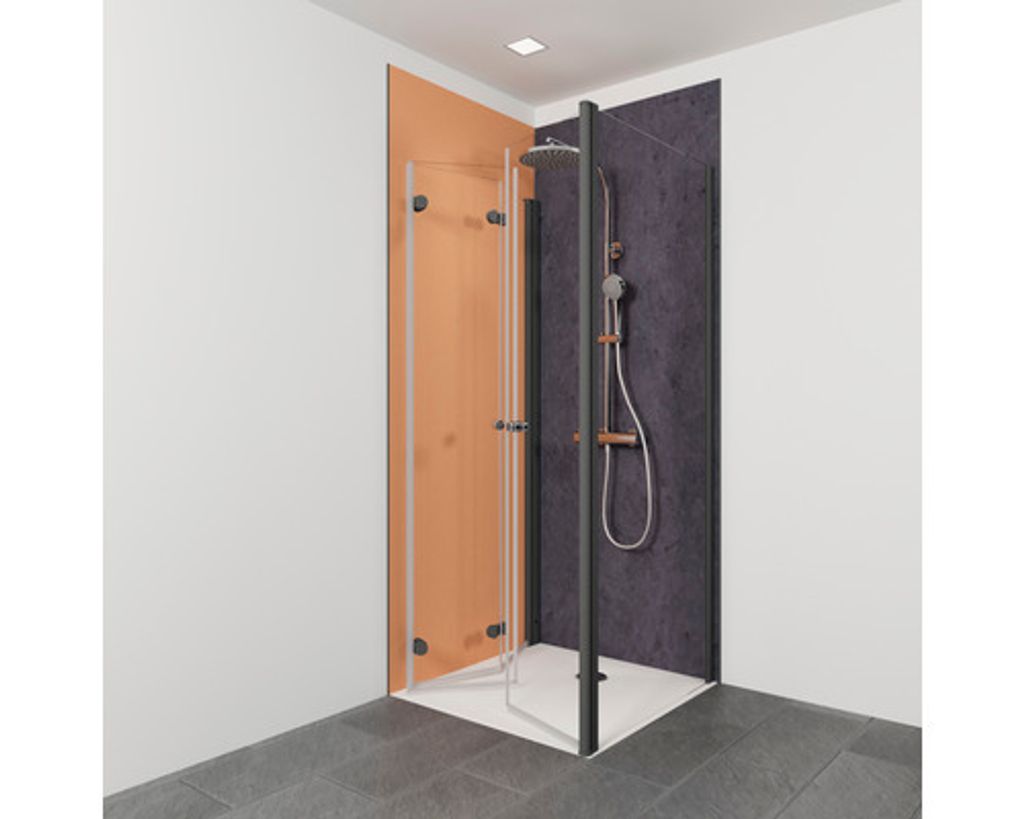 Walk In BREUER Entra 90 cm Profilfarbe schwarz Klarglas Produktbild 