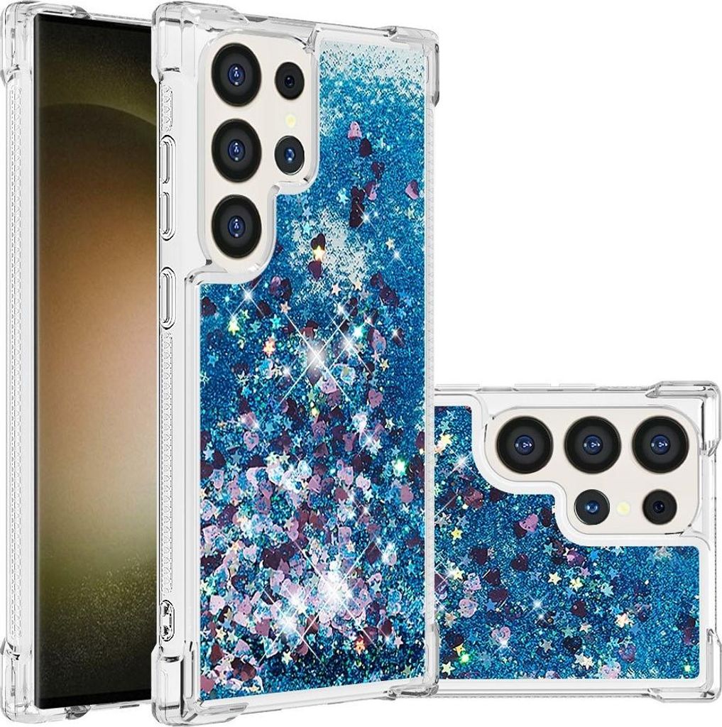 Samsung Galaxy S25 Ultra Hülle - Coverup Liquid Glitzer Back Cover - Blau