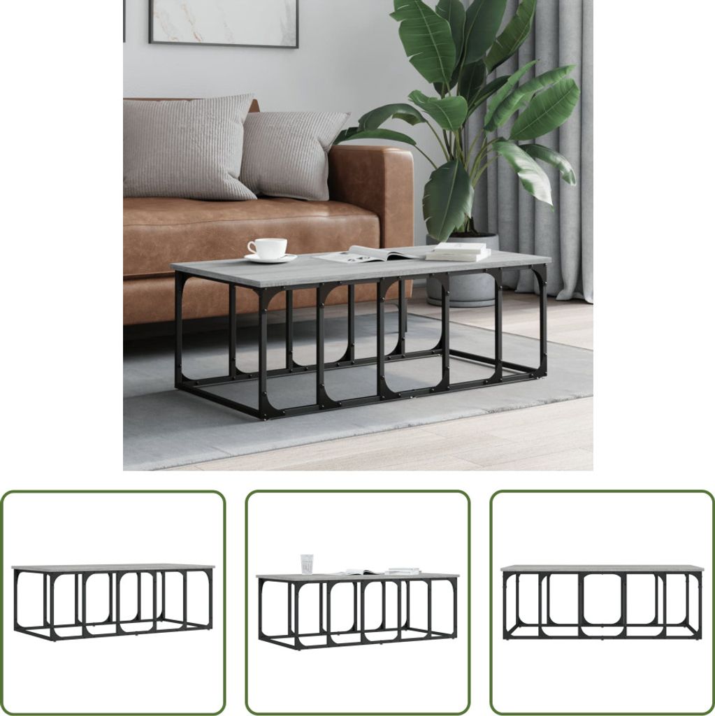 The Living Store Couchtisch Grau Sonoma 100x50x35,5 cm Produktbild 