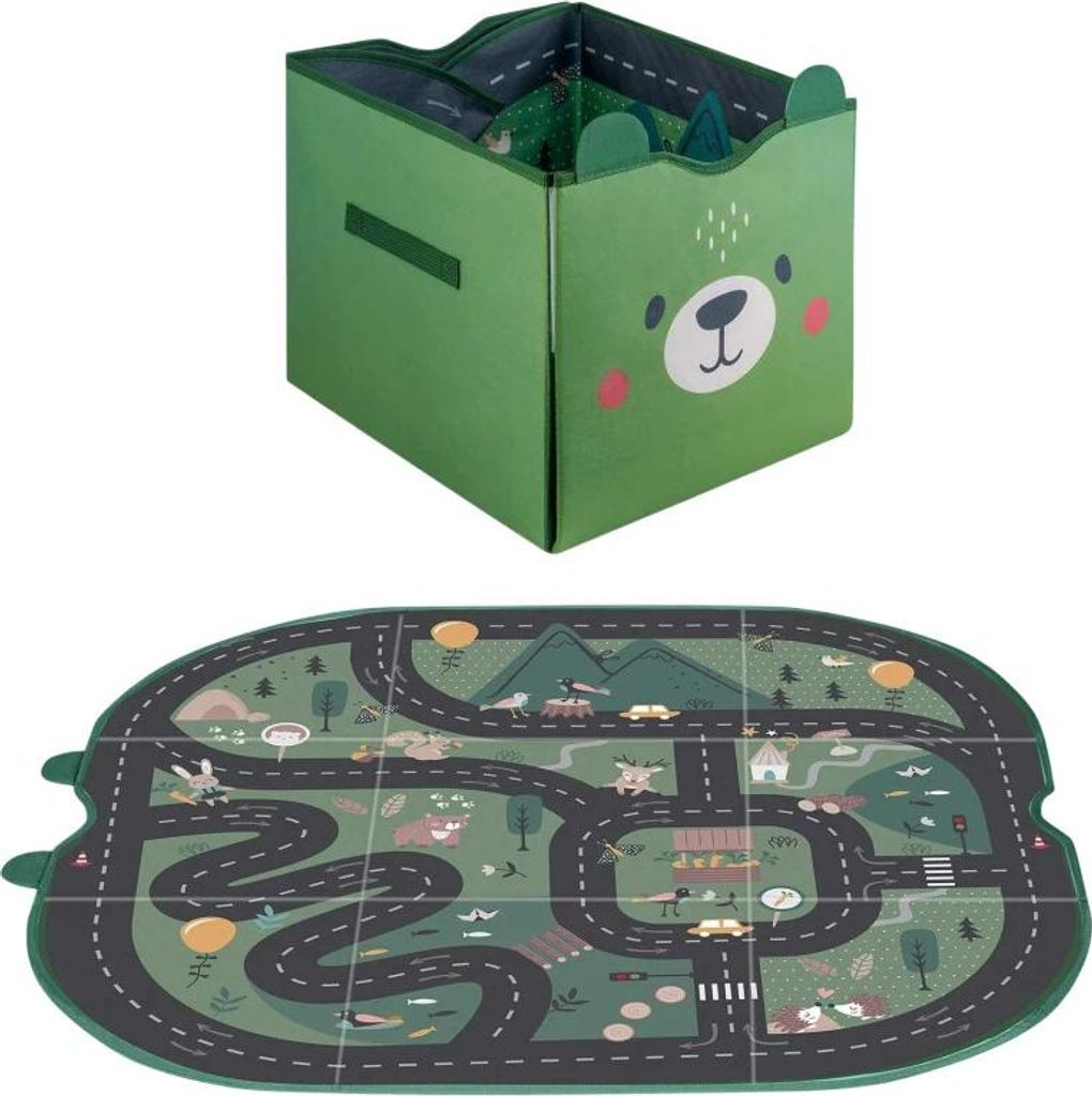Nukido NK-408 Box na hračky a hrací podložka 2 v 1 - zelený Obrázek produktu 