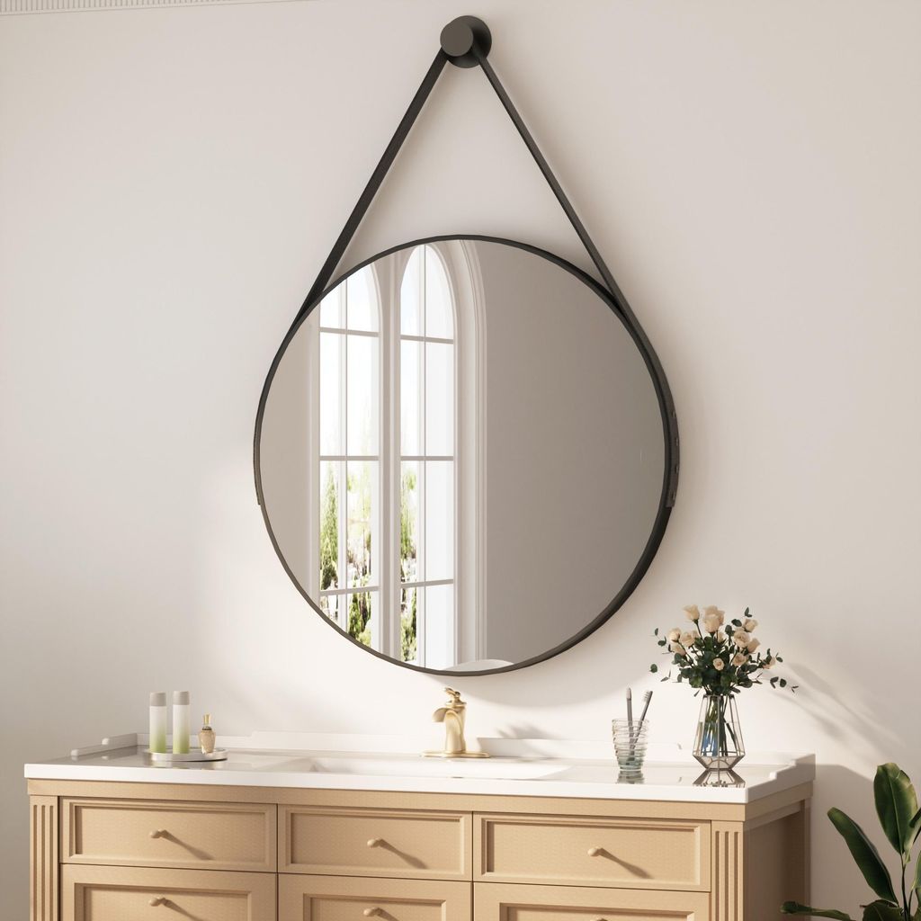 Heilmetz okrągłe lustro Φ80cm lustro ścienne z czarnym Zdjęcie produktu 