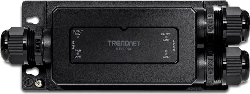 Extenseur PoE+ Actif et Passif TRENDnet Rail DIN Etanche