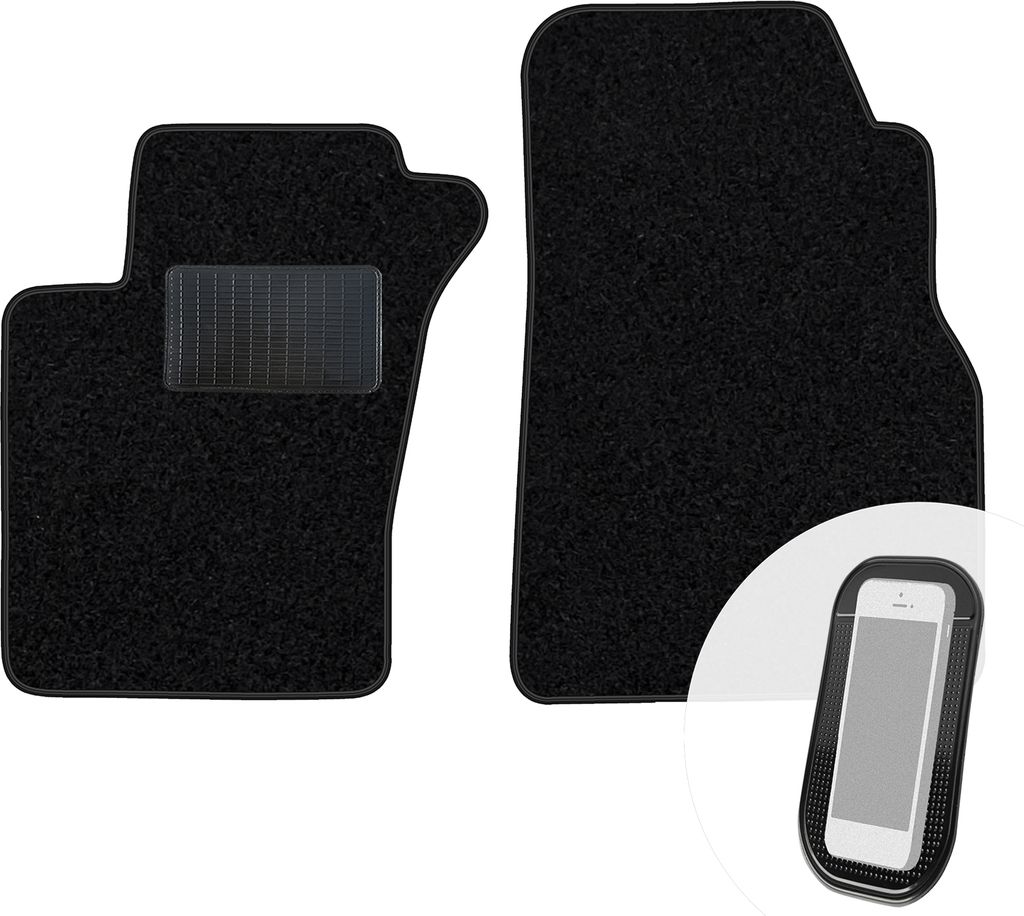 moto-MOLTICO Vorne Fußmatten Auto Velours Autoteppiche Schwarz Automatten Set 2-teilig passend für Mercedes-Benz M-Klasse W163 1999-2005