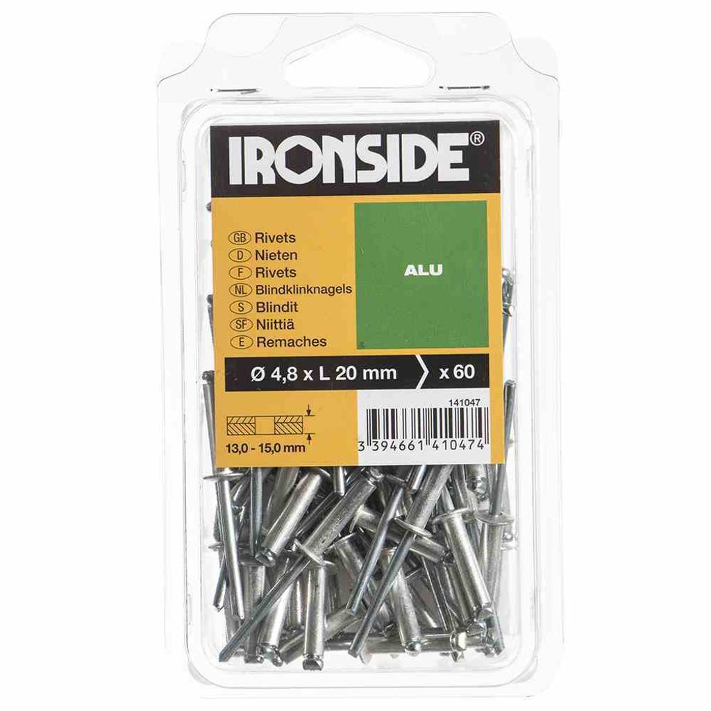 Ironside IR141047, Blindniete, Aluminium, Edelstahl, Produktbild 