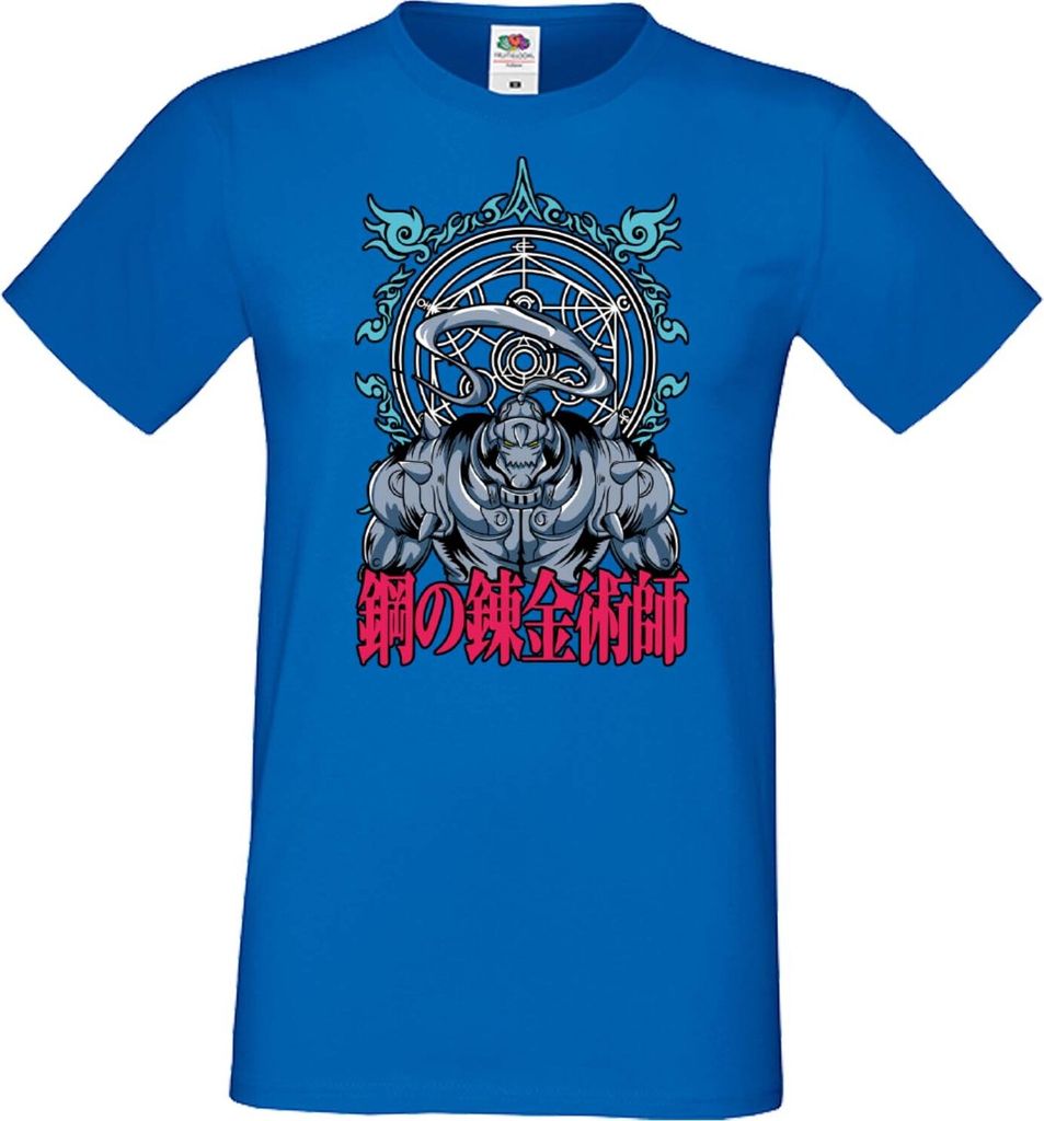 Herren T-Shirt Anime Manga Fullmetal Alchemist Alphonse Elric Elric Alphonse, Man S / Blau