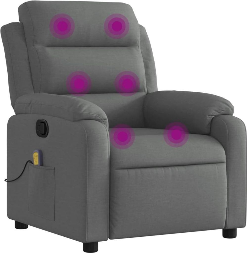 Massage-Relaxsessel, Stoff, Dunkelgrau