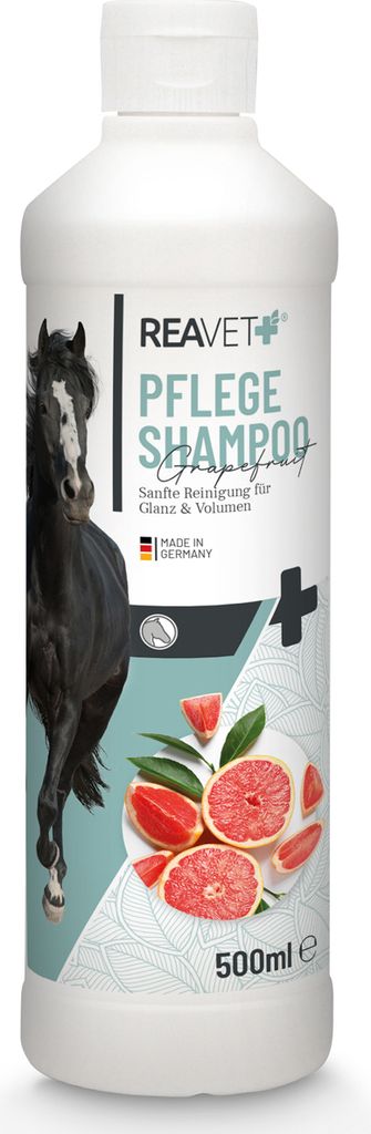 REAVET Pferdeshampoo für Pferde mit Grapefruit Duft - 500ml Pferde Shampoo pflegt Fell, Schweif & Mähne, Pferd Shampoo für alle Felltypen - In...
