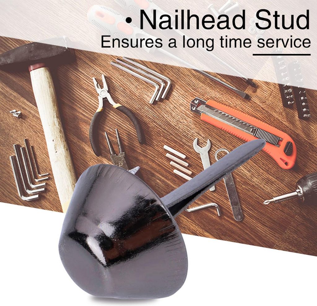 Kegelf?e fr Handtaschen, Handtaschen, Nieten, Nieten, Lederhandwerk, 10 mm, Schwarz, 50 Stck