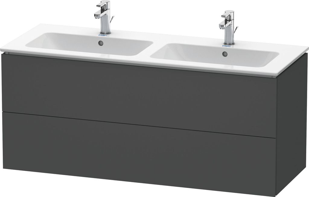Waschtischunterbau L-CUBE 1290x481x555mm graphit matt Produktbild 