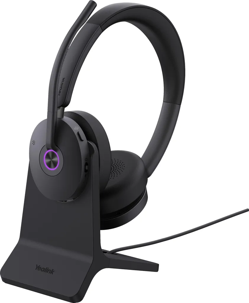 Yealink BH74 Casque Bluetooth Teams avec Support de Charge Sans Fil