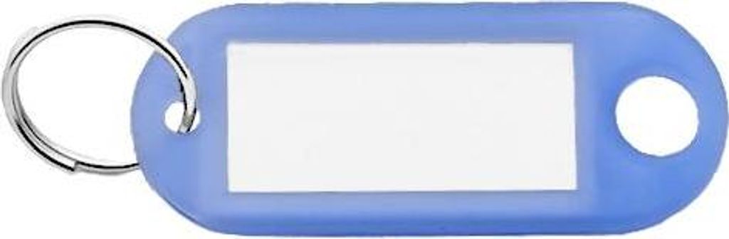 CombiCraft Schlüsseletiketten mit ausziehbarem Papier in Transparent Blau 55x22 mm - 100er Pack
