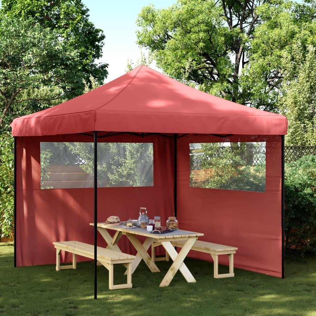 Maison Exclusive - Partyzelt Faltbar Pop-Up mit 2 Seitenteilen Burgunderrot
