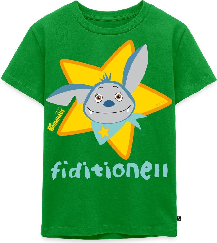 Spreadshirt KiKA-Baumhaus Mit Fidi Fiditionell Kinder Premium T-Shirt, 134/140 (8 Jahre), Grün