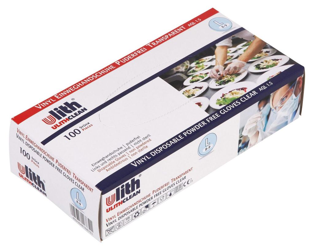 Ulith 816.732 (ODER 816.832) 100er Einweghandschuhe Vinyl L Productafbeelding 