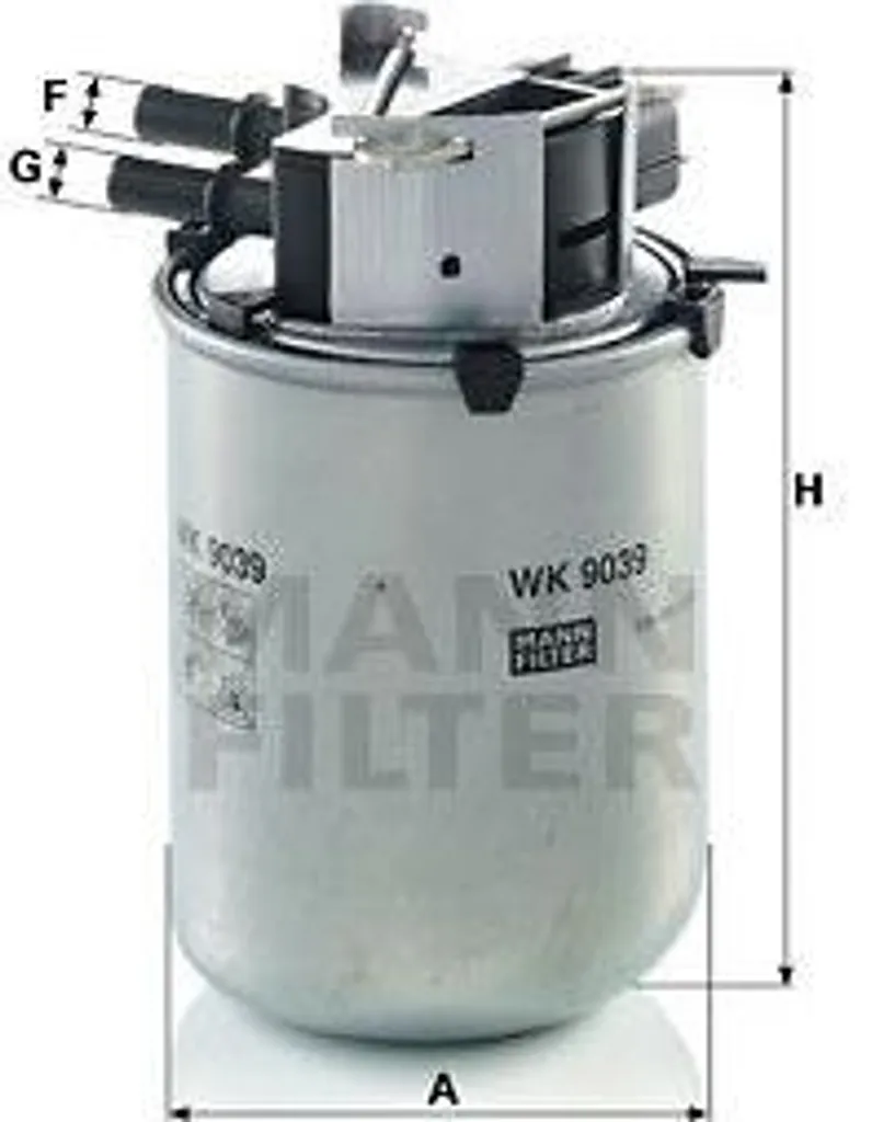 Filtre à carburant MANN-FILTER WK 9039 pour Nissan Qashqai 16400BB50A