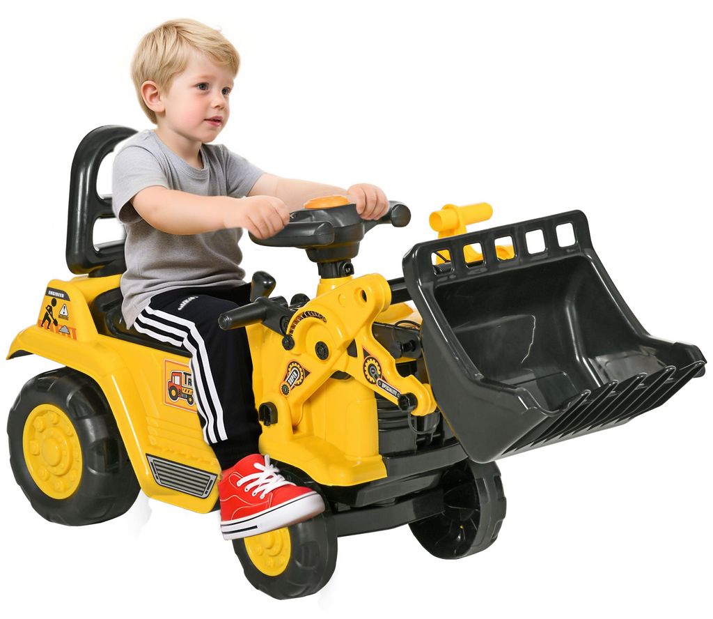 Sitzbagger Aufsitzbagger mit Schaufel Kinderbagger mit Stauraum unter Sitz Rutschauto Spielzeugbagger zum Sitzen bis 30kg. Draufsitzen fš¹r Kinde...