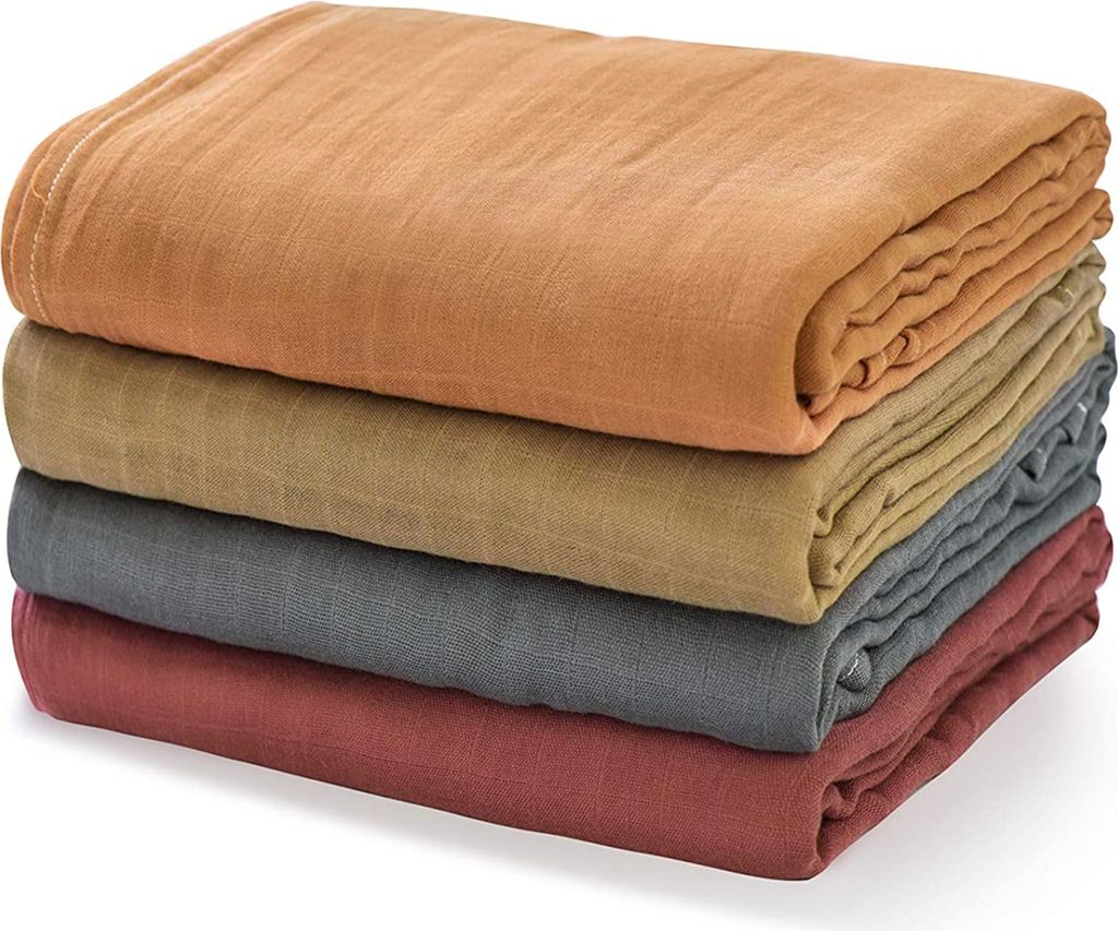 Momcozy Musselin Swaddle Blanket, 4er Pack, einfarbig