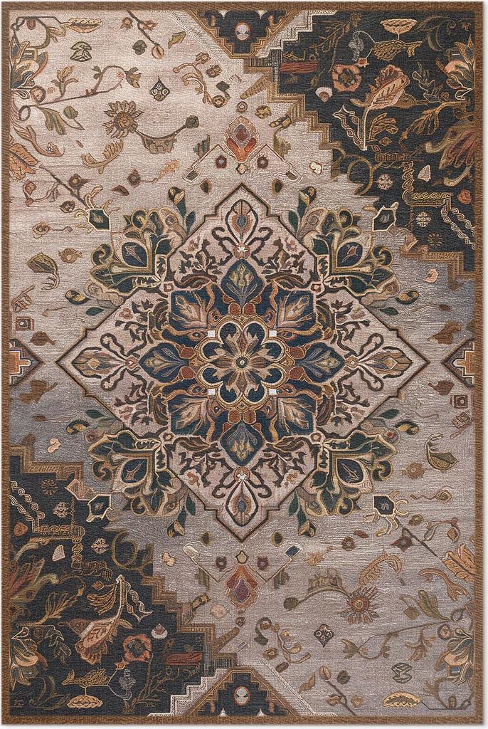 Teppichornament im türkischen Stil – Vinyl Fußmatte – 150x225 cm – Rutschfest, Pflegeleicht & Langlebig