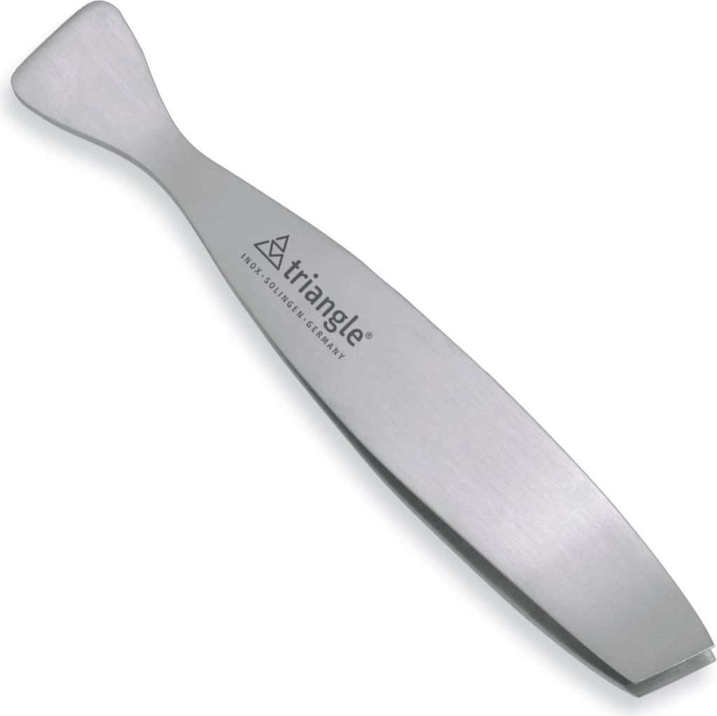 TRIANGLE Grätenpinzette diagonale Fasse, satiniert, Länge: 134 mm