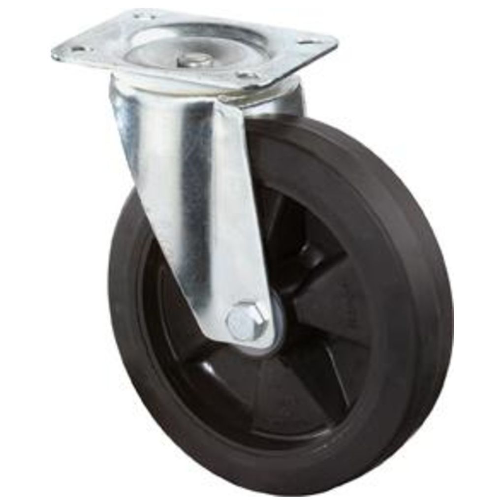 BS Rollen Lenkrolle B60 Durchmesser 100mm Tragfähigkeit 140kg Elastic-Vollgummireifen Platte 104x80mm - L400.B60.100