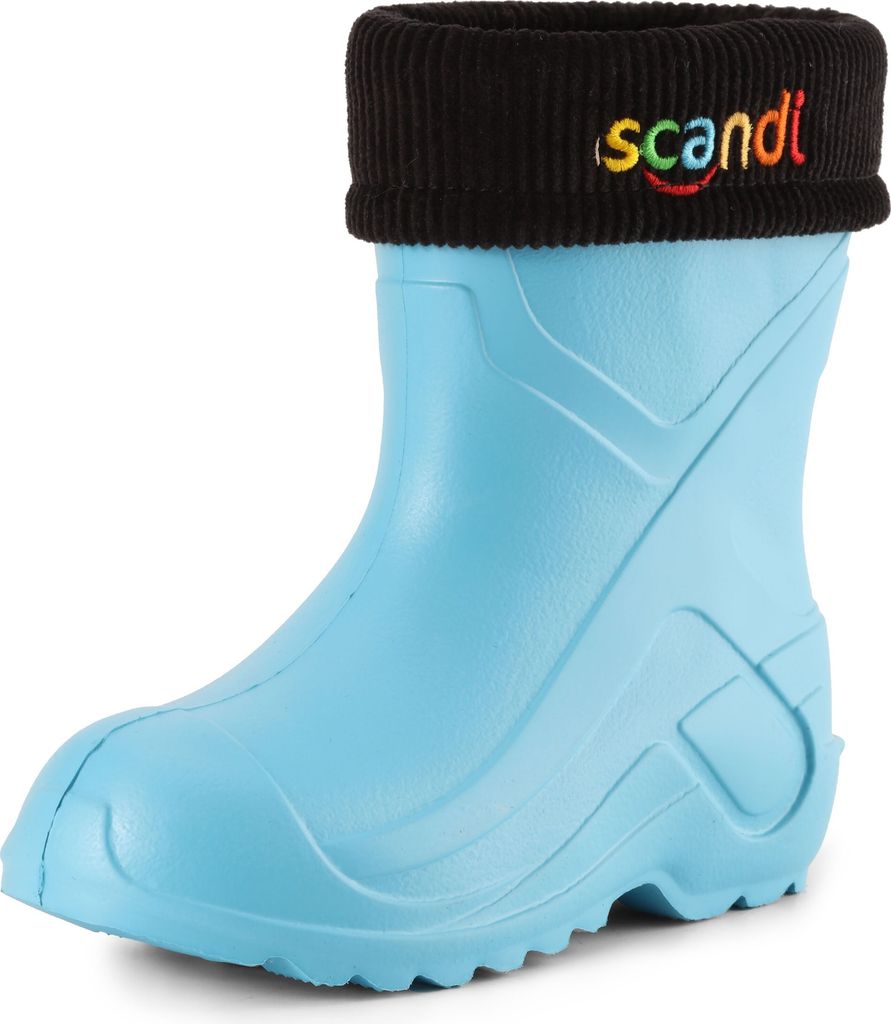 Ladeheid Kinder Mädchen Jungen federleichte Eva Thermo Gummistiefel gefüttert LA-763 (Türkis306c/Schwarz, 37 EU)