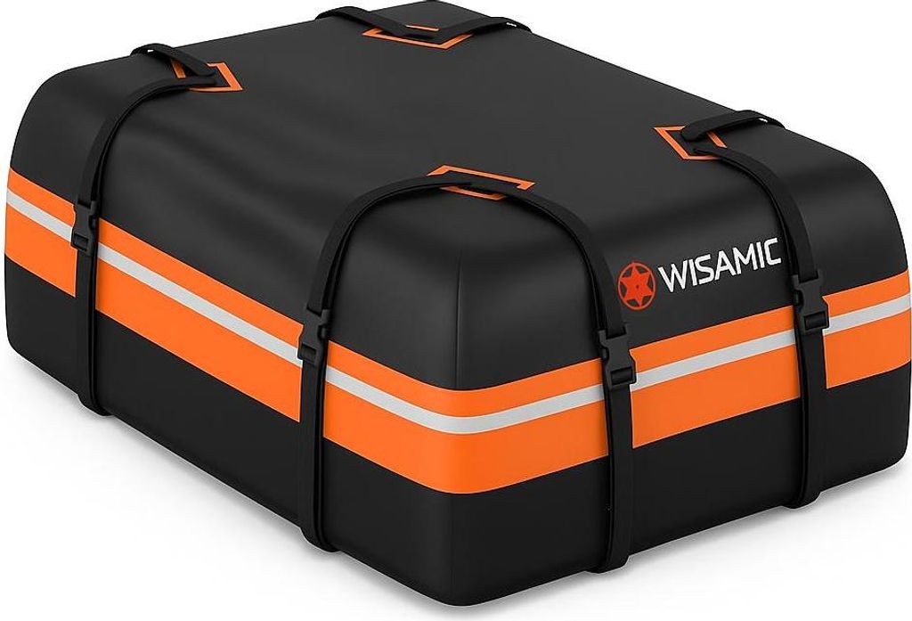 Wisamic Auto Dachbox 595L Faltbare Dachtasche Dachkoffer Aufbewahrungsbox, 1000D wasserdichte Dachgepäckträger Gepäckbox für Autos, Vans, SUVs