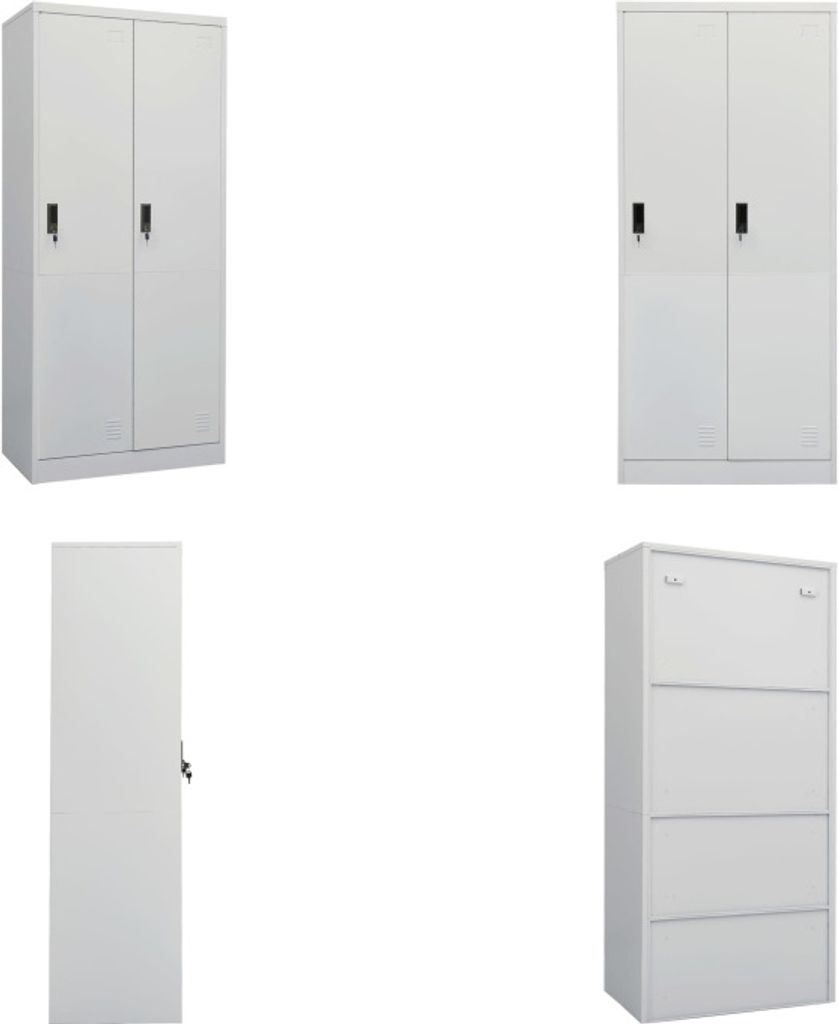vidaXL Kleiderschrank Hellgrau 80x50x180 cm Stahl - Kleiderschrank - Kleiderschränke - Kleiderständer - Schrank