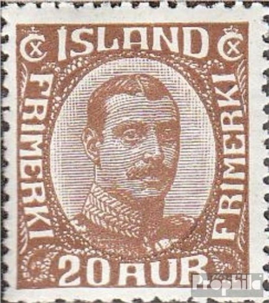 Briefmarken Island 1921 Mi 101 mit Falz Christian X.