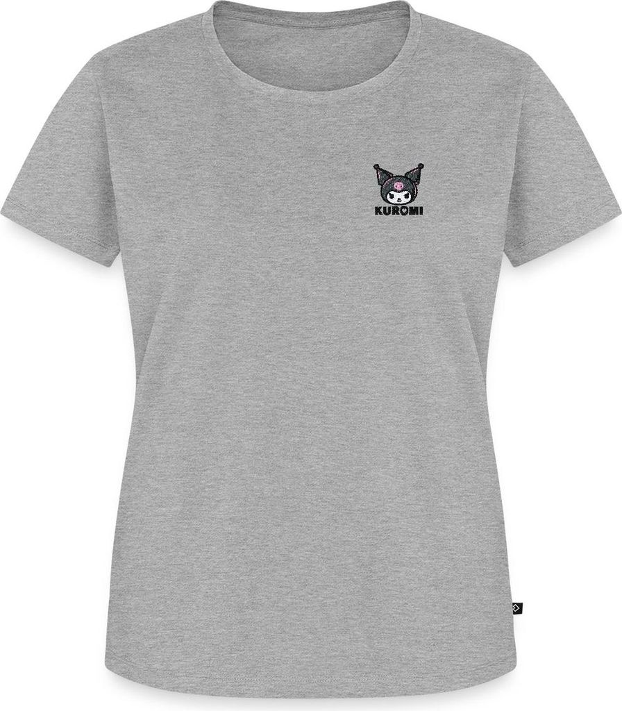 Spreadshirt Kuromi Stick Portrait Frauen Premium T-Shirt, L, Grau meliert