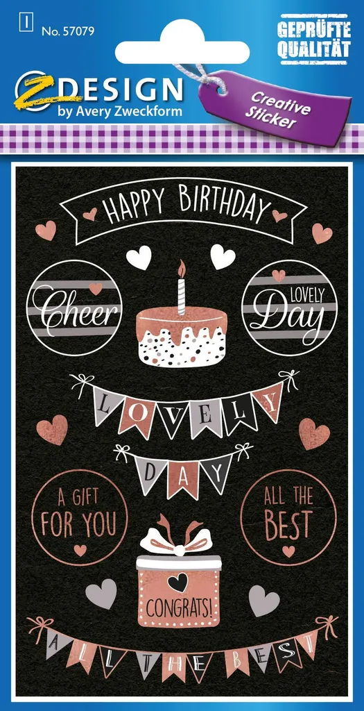 Avery Zweckform 57079 Adesivi Compleanno ZDesign | Decorazione Regalo
