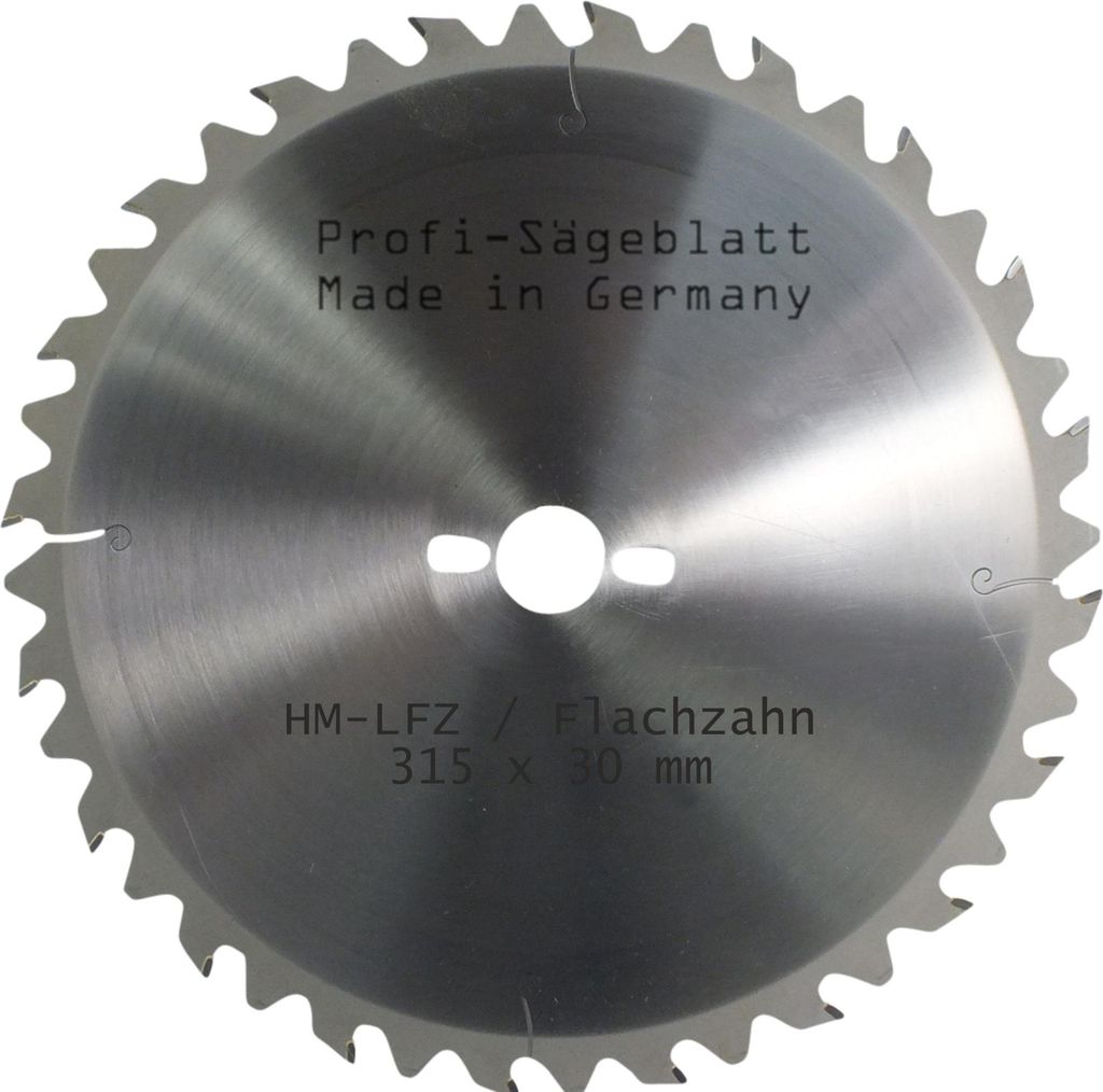 Hartmetall LFZ Sägeblatt 315 x 30 mm Flach-Zahn HM Kreissägeblatt Ersatzsägeblatt Widea für Wippsäge und Brennholzsäge für Brennholz Harthol...