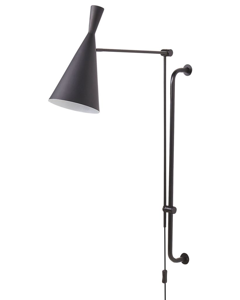 BELIANI Nástěnná lampa černá ocel 1 světlo osvětlení Obrázek produktu 