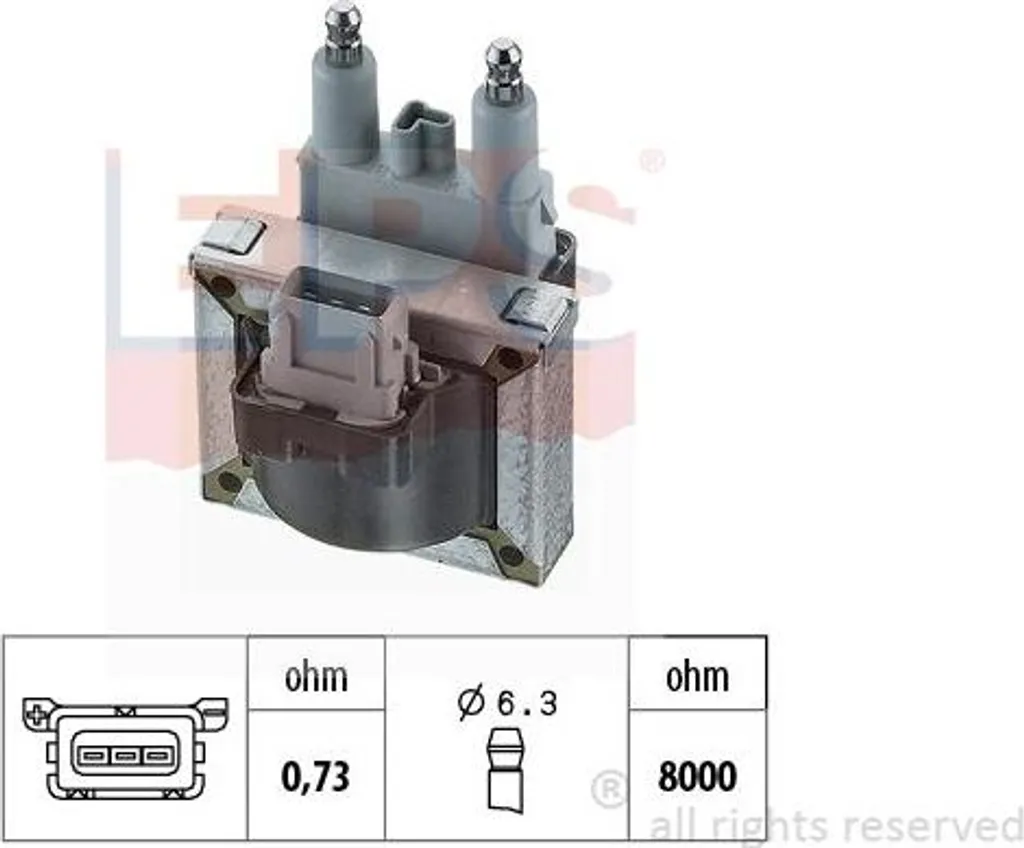 Bobine d'allumage haute tension EPS 1 970 276 compatible 7700854307